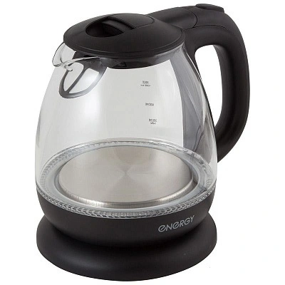 Чайник стеклянный 1л "ENERGY" черный E-296 