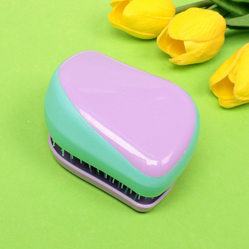 Расческа массажная компактная Harizma, цвет сиреневыймятный, в пластиковой коробке, 86 см_5