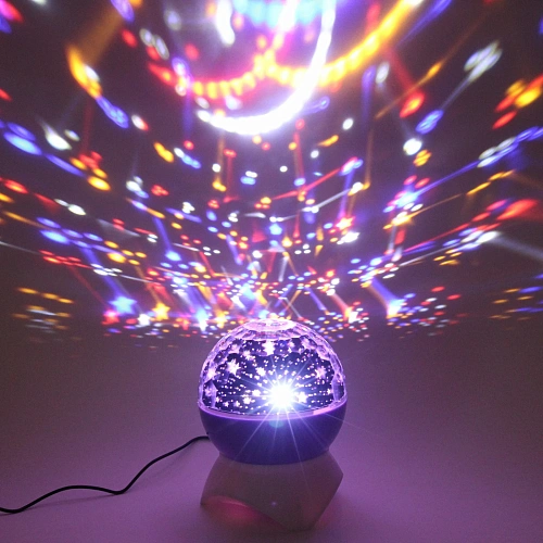 Светильник Диско-шар Double Magic (в комплекте 2 плафона - диско, звездное небо), Bluetooth, авторежим, USB, в ассортименте_11