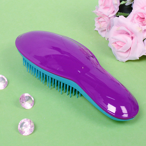 Расческа массажная компактная Manhattan style, цвет фиолетовыйголубой,  20,57,5см_3