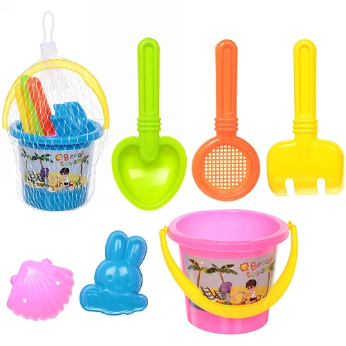 Набор для игры в песочнице "Солнечное Лето", 17*12 см, 6 предметов, микс