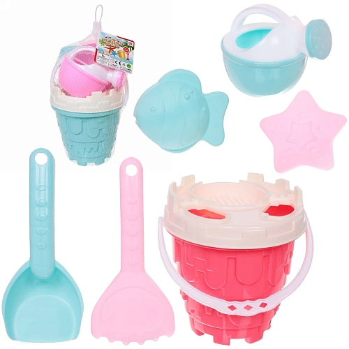 Набор для игры в песочнице "Песочная фантазия", 23*14 см, 6 предметов, микс