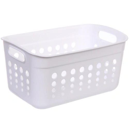 Корзина - органайзер универсальная для хранения с ручками "ТРЕВАЛЬ", цвет белый, 27*18*14см 