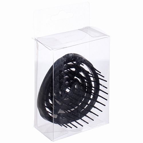 Расческа массажная компактная Сosmo style, цвет черный, 8см, форма круг, в пластиковой коробке_4