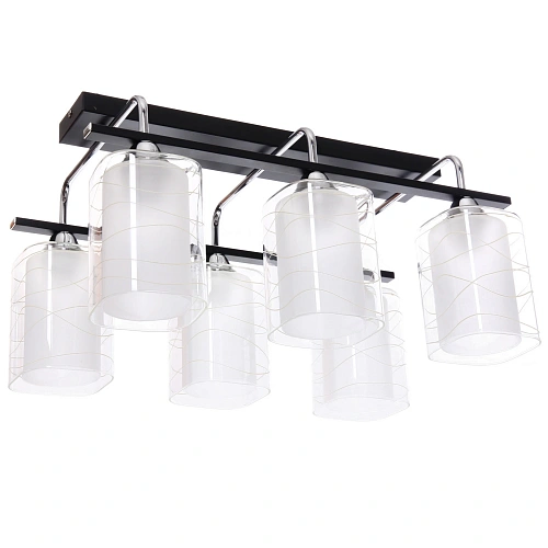 Люстра 6*40Вт Е27 55*35*30см черный хром 3-M126/6A (6 плафонов, 40Вт, цоколь Е27)