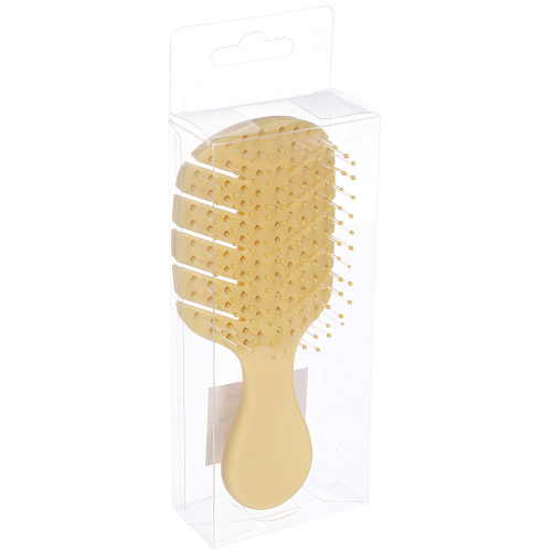 Расческа массажная продувная ЛОТОС, цвет желтый, 6,314см (пластиковая коробка)_4