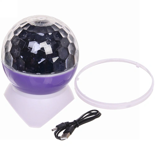 Светильник Диско-шар Double Magic (в комплекте 2 плафона - диско, звездное небо), Bluetooth, авторежим, USB, в ассортименте_3