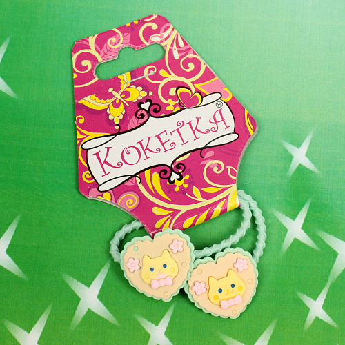Резинки для волос детские 2шт Кокетка - Baby style, милые котики, d-3,5см_3
