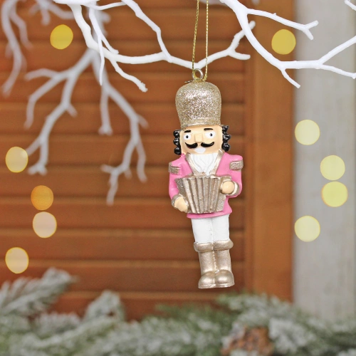 Ёлочная игрушка "Солдат с баяном" 10*3 см