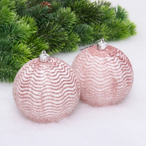 Новогодние шары VERSAILLES "Альтаир" 10 см (набор 2 шт), Розовый