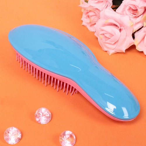 Расческа массажная компактная Manhattan style, цвет голубойрозовый, 20,57,5см_4