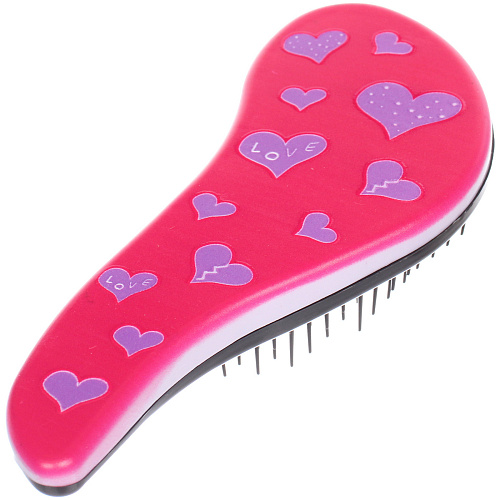 Расческа массажная компактная АМОР, микс 4 дизайна, 187,5см (PVC коробка)_3