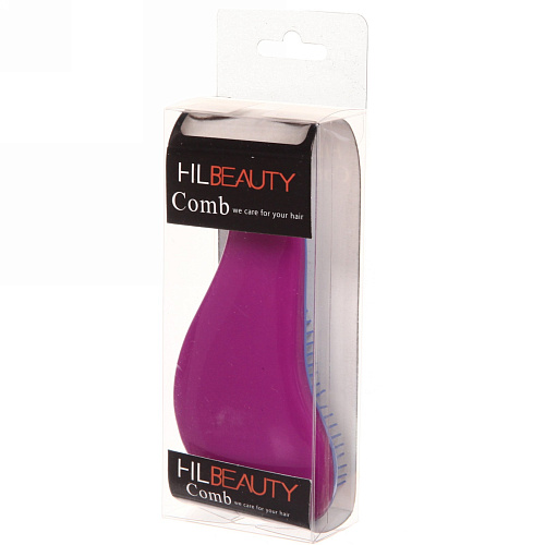 Расческа массажная Компактная-капля, цвет фиолетовый, в коробке, 15см_5