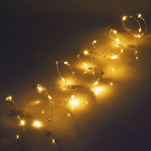 Гирлянда для дома НИТЬ Льдинка 10 м 100 ламп LED, 8 реж,IP-20, Теплый белый_5
