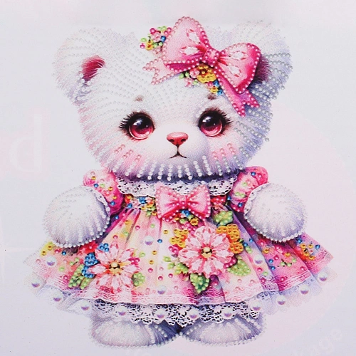Набор для творчества на акриловой подставке "DIAMOND", мишка в платье, 22.5*24см, (коробка)