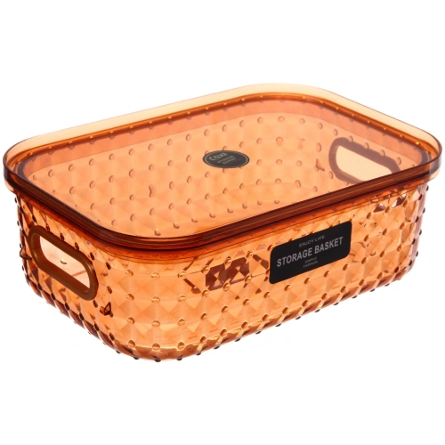 Контейнер для хранения с крышкой "ЛАМИНГТОН", цвет охра, 25*17*8.5см