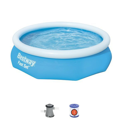 Бассейн надувной Fast Set 305*76 см + фильтр-насос 1249 л/ч (I) Bestway (57270)