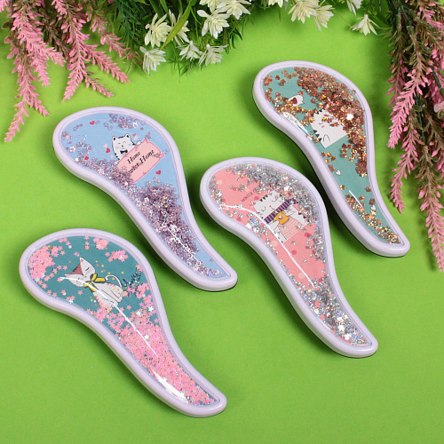 Расческа массажная  Prestige - Котик Оливер, микс 4 цвета , 819 (коробка PVC)_3