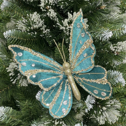 Украшение новогоднее "Нежная бабочка" 19*19 см, Зеленый