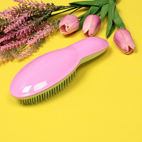 Расческа массажная компактная Beauty Bar, розовый, в коробке, 207см_3