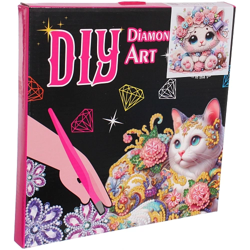 Набор для творчества на акриловой подставке DIAMOND, котенок, 24245см, (коробка)_6
