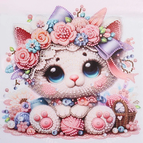 Набор для творчества на акриловой подставке "DIAMOND", котенок, 24*24.5см, (коробка)