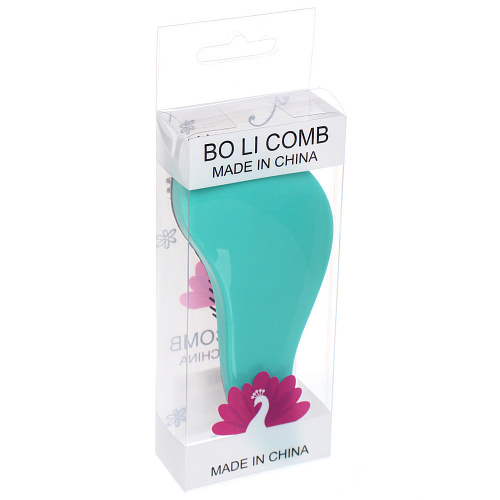 Расческа массажная Компактная-капля, цвет мятный, в коробке, 15см_6