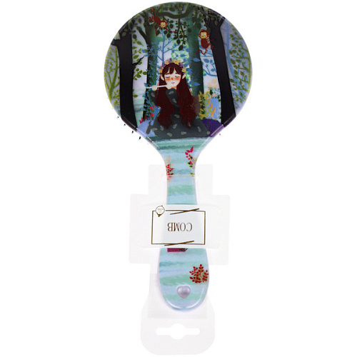 Расческа массажная круглая ЭФФЛОДИ, микс 4 дизайна, 2210см (PVC подвес)_3