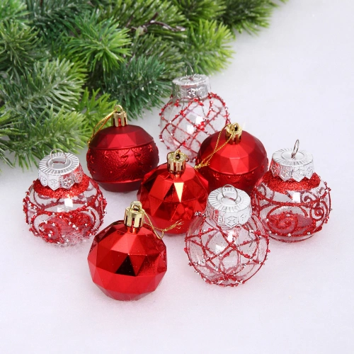 Набор шаров "Восторг" 5 см (в наборе 8 шт), Красный