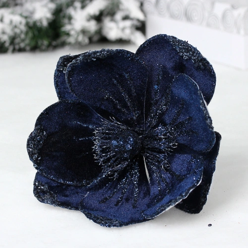 Украшение новогоднее "Пуансеттия - Пастель" 20 см, Сапфир