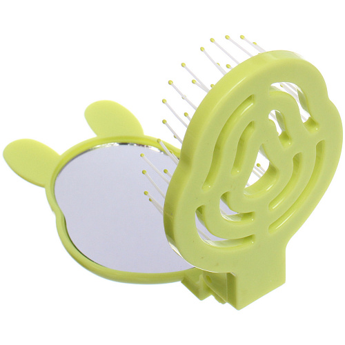 Расчёска массажная складная с зеркалом БИННИ, цвет салатовый, 105653см (коробка PVS)_4