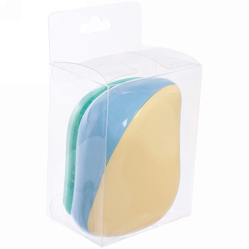 Расческа массажная компактная Harizma, цвет жёлтыйголубой, в пластиковой коробке, 86см_10