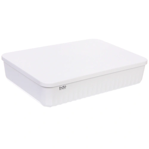 Корзина - органайзер с крышкой "БИСКОТТИ", цвет белый, 36.5*26*8см