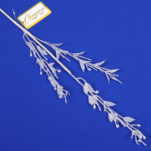 Ветка декоративная Сказочные блики 65 см, Белый_4