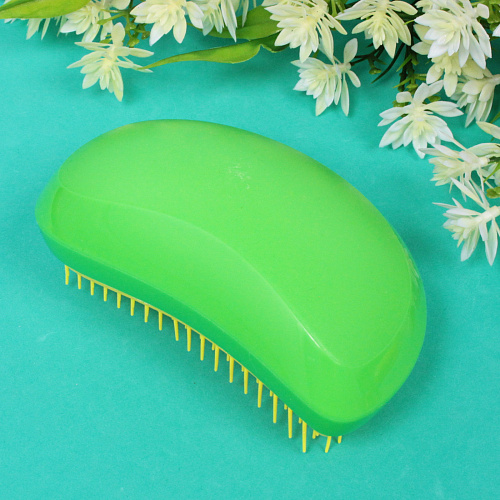 Расческа массажная компактная Mila Mi, цвет зеленыйжелтый, 712см_4