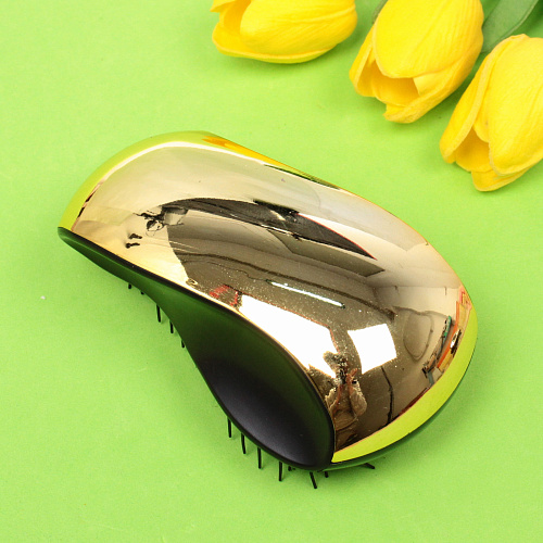 Расческа массажная Lady Kapriz, прямоугольная, цвет золото, 613см_4