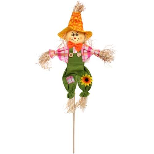 Фигура садовая "Пугало - Джек" в салатовой шляпе 32 (50) см ДоброСад