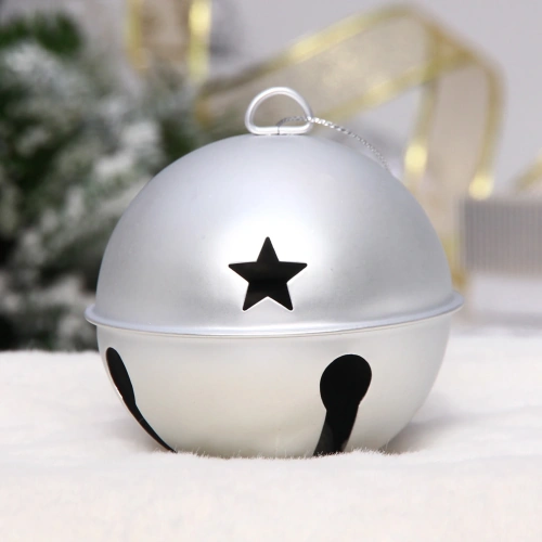 Новогодний шар "Бубенчик" 8.5 см, Серебро