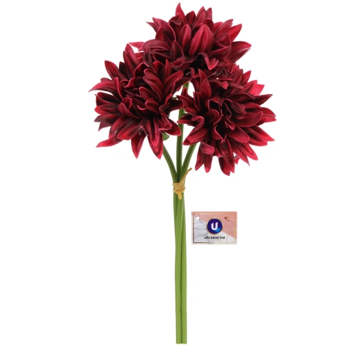 Цветы искусственные "Natur" 34см Хризантемы 3шт бордовые