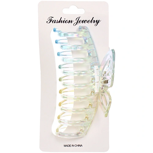 Заколка-краб для волос Мон Пион, бабочка, микс 6 цветов, 11см (Блистер)_8