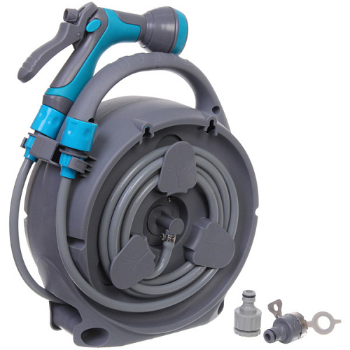 Катушка со шлангом и адаптерами 20м синяя HQ12_3