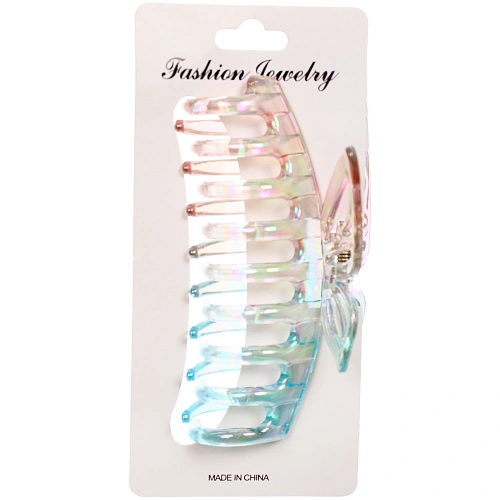 Заколка-краб для волос Мон Пион, бабочка, микс 6 цветов, 11см (Блистер)_3