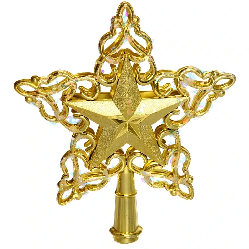 Звезда на ёлку Снежная звезда 15 см, Золото_6