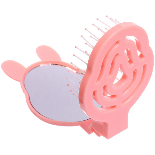 Расчёска массажная складная с зеркалом БИННИ, цвет пудровый, 105653см (коробка PVS)_5