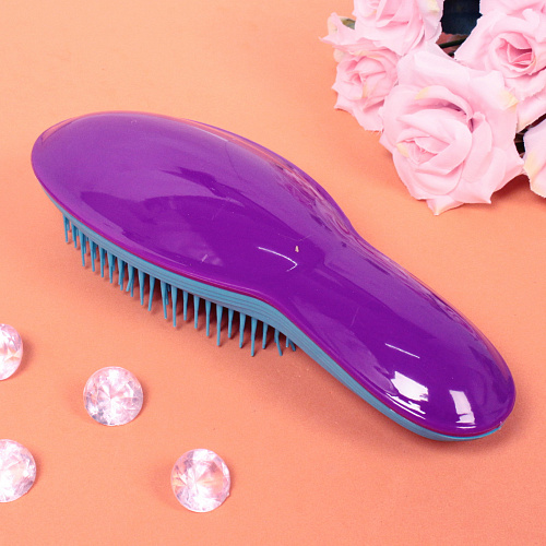 Расческа массажная компактная Manhattan style, цвет фиолетовыйголубой,  20,57,5см_4