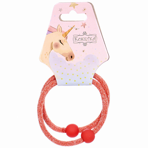 Резинки для волос 2шт МАРУ, шарики, микс 5 цветов, d-5,5см (подвес Единорог)_6