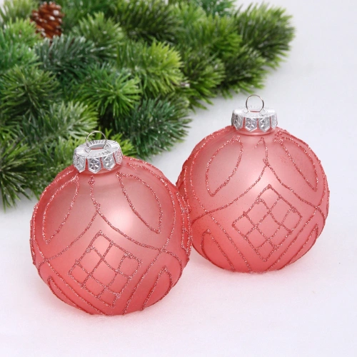 Набор шаров "Загадка" 10 см (в наборе 2 шт), Розовое золото