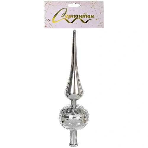 Верхушка на ёлку 23 см Волшебный узор, Серебро_10