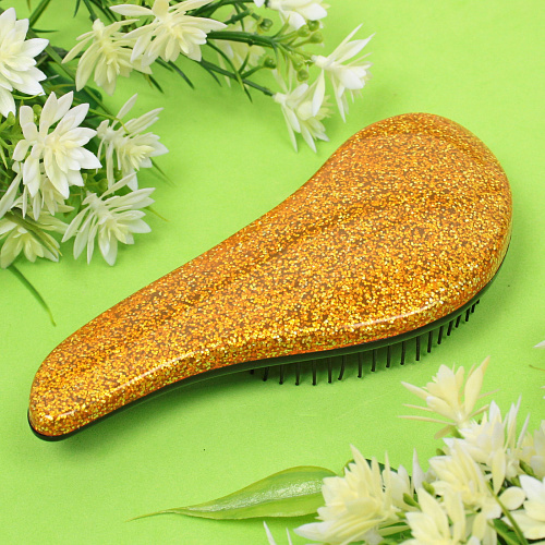 Расческа массажная компактная Marlene, в пластиковой коробке, цвет золото, 15см_3