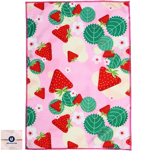 Полотенце кухонное "Flavor - Земляника" 40*57 см, микрофибра 200 гр/м2